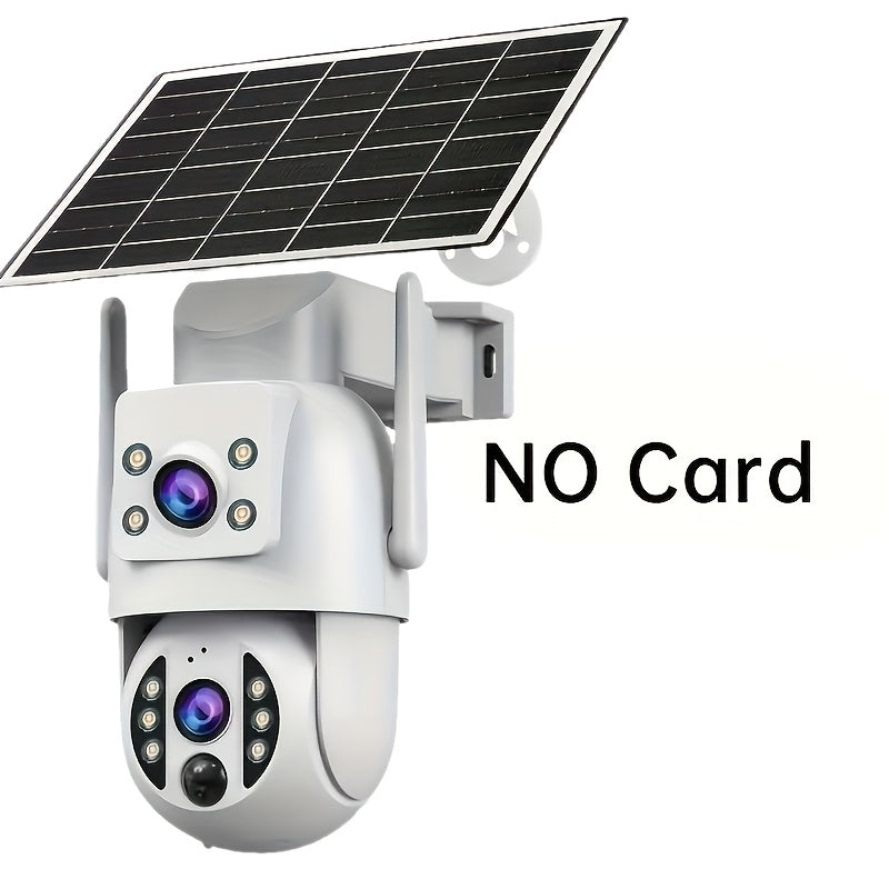 Solar PTZ Security Camera Dual Lens 1296P – 360° Outdoor WiFi Surveillance with Built-In Display, Color Night Vision, Two-Way Audio, Motion Detection & Rechargeable Battery by JOOAN