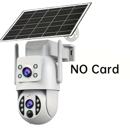 Solar PTZ Security Camera Dual Lens 1296P – 360° Outdoor WiFi Surveillance with Built-In Display, Color Night Vision, Two-Way Audio, Motion Detection & Rechargeable Battery by JOOAN