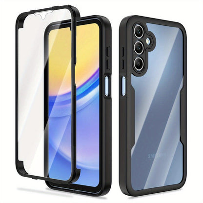 Rugged Samsung Galaxy A-Series Phone Case with Built-In Screen Cover in Four Colors and Six Model Options