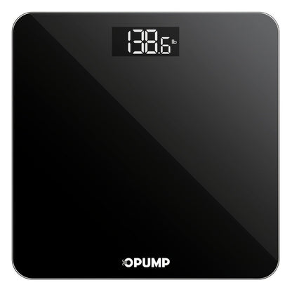 OPUMP Bathroom Scale 400lb – Highly Accurate Digital Body Weight Scale with Backlit LED Display, Batteries Included, Measures up to 400lb/180kg, Multiple Colors – Black Marble, Bronze, Sapphire & More