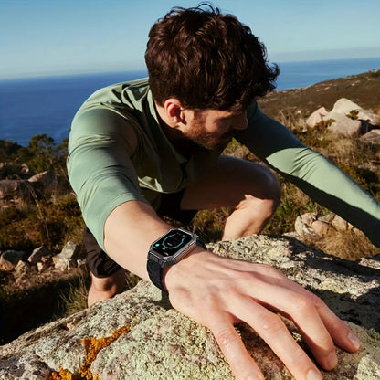 GPS Outdoor Smartwatch All-Metal Body, IPX8 Waterproof, Built-in GPS, Altimeter Barometer & Compass, LED Flashlight, Bluetooth Calling & Message Alerts, Silicone or Steel Strap – Rugged Adventure Watch for Men