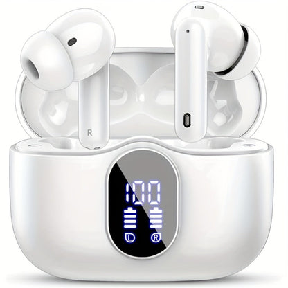 Wireless Earbuds Bluetooth 5.3 with ENC Mic, 36-Hour Playback, LED Case and IPX4 Protection