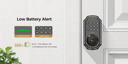 100 Code Keypad Door Lock Smart Keyless Entry Deadbolt – Anti-Peep Password, One-Touch Auto Lock, Fingerprint & WiFi Options, Zinc Alloy Front Door Lock, Easy Install, Low Battery Alarm, Black Silver