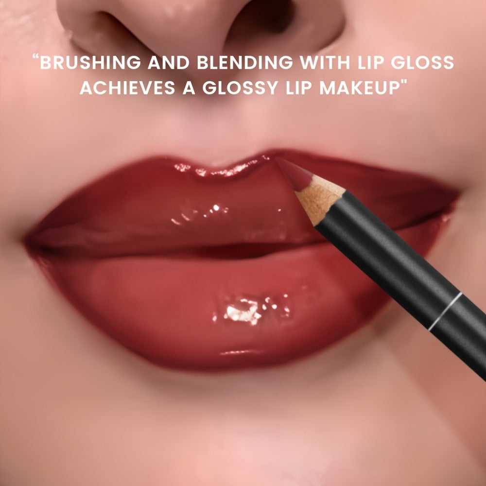 Lip Gloss Lip Liner Set Hydrating Water-Gloss Dewy Finish - 3D Precision Contour Matte Liner, for Makeup, Travel and Everyday Vanity Use