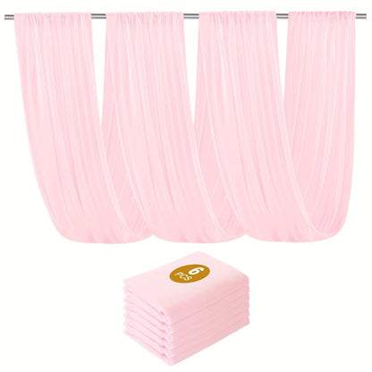 Six-Pack 63-by-118-Inch Sheer Chiffon Wedding Drape Curtains in 12 Source-Labeled Color Options
