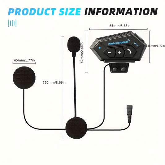 Motorcycle Helmet Bluetooth Headphones Wireless 5.0 – Hi-Fi Stereo, Noise Cancellation, Hands-Free Calls & Music, Easy Helmet Install, RGB Ambient Light Option, Durable Rider Headset