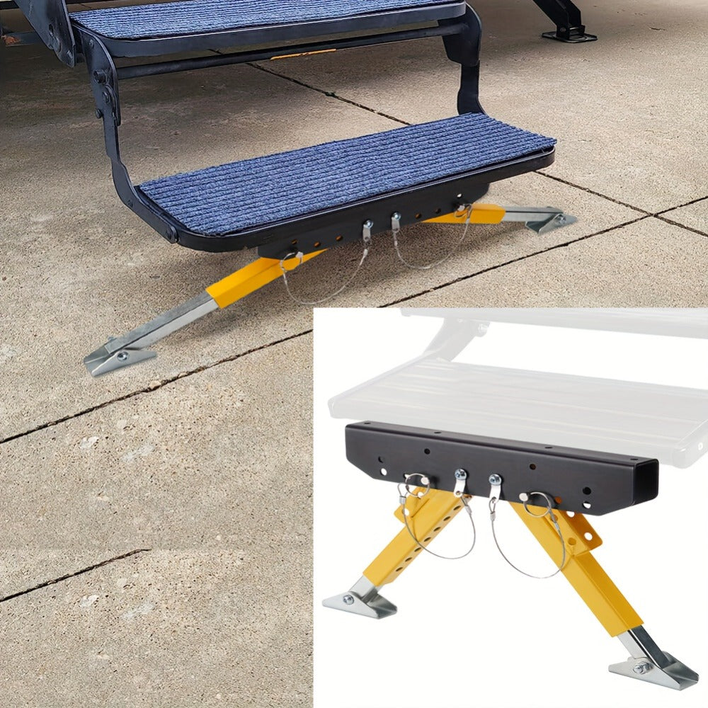 RV Step Stabilizer Kit – Adjustable Foldable Ladder Support for 5th Wheel, Travel Trailer & Motorhome, Eliminates Bounce, Protects Entry Steps, Easy 15-Min Install