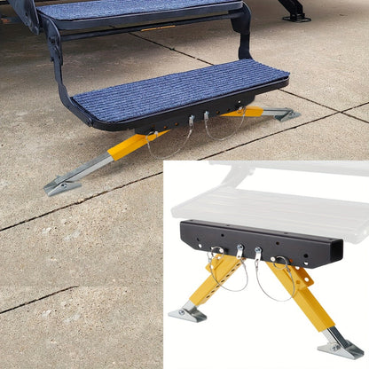RV Step Stabilizer Kit – Adjustable Foldable Ladder Support for 5th Wheel, Travel Trailer & Motorhome, Eliminates Bounce, Protects Entry Steps, Easy 15-Min Install