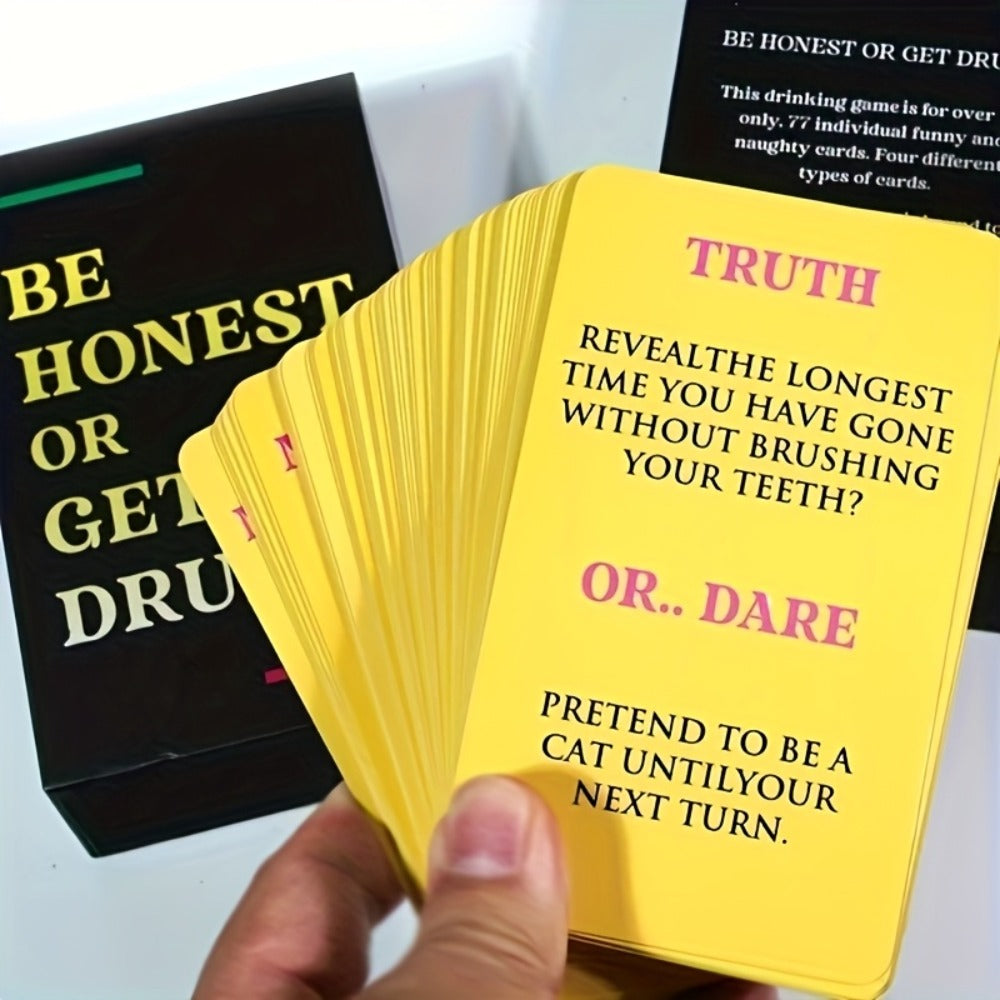 Be Honest or Get Drunk Adult Card Game with Black Box, Truth-Style Prompts and Optional Drinking-Themed Play