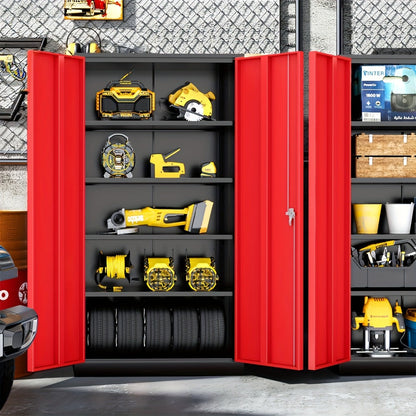 72-Inch Metal Garage Storage Cabinet with Adjustable Shelves and Large-Capacity Storage detail image