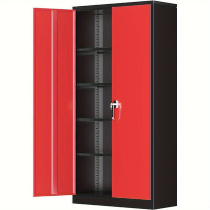 Storage Cabinet, Metal 72 Inch Locking Steel Cabinet with 2 Doors & 4 Adjustable Shelves shown in the main product view
