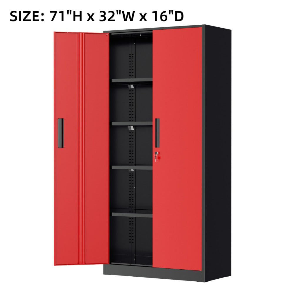 72-Inch Tall Garage Storage Cabinet with Adjustable Shelves for Organized Everyday Storage detail image - detail view 11