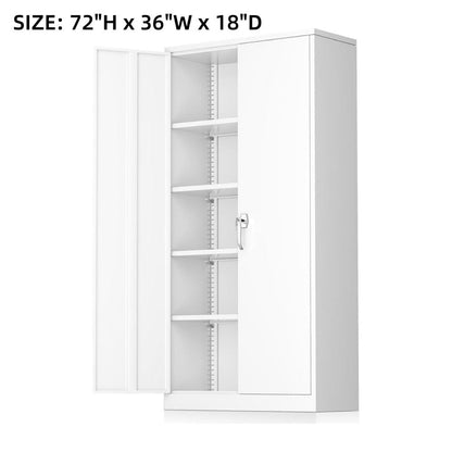 72-Inch Tall Garage Storage Cabinet with Adjustable Shelves for Organized Everyday Storage detail image - detail view 12