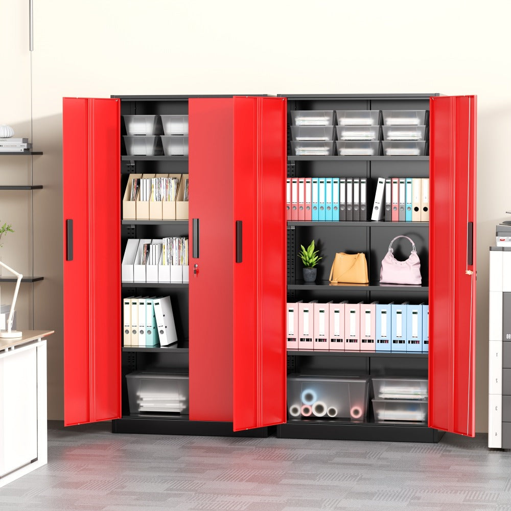 72-Inch Tall Garage Storage Cabinet with Adjustable Shelves for Organized Everyday Storage detail image - detail view 4