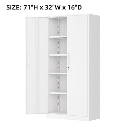 72-Inch Tall Garage Storage Cabinet with Adjustable Shelves for Organized Everyday Storage detail image - detail view 5