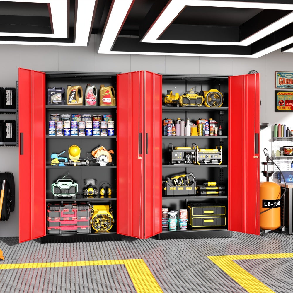 72-Inch Tall Garage Storage Cabinet with Adjustable Shelves for Organized Everyday Storage detail image - detail view 6