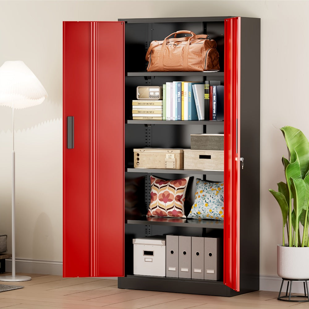 72-Inch Tall Garage Storage Cabinet with Adjustable Shelves for Organized Everyday Storage detail image - detail view 8