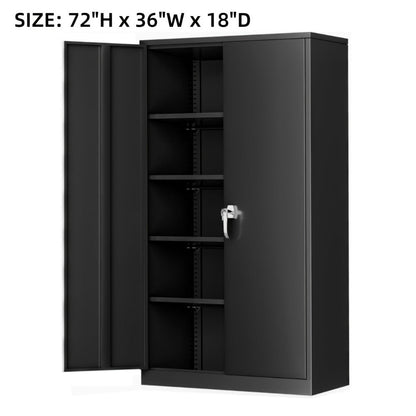 72-Inch Tall Garage Storage Cabinet with Adjustable Shelves for Organized Everyday Storage detail image - detail view 9