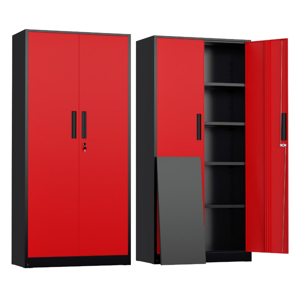 Storage Cabinet, Metal 71 72 Inch Tall Steel Floor Standing 2 Lockable Doors 4 Adjustable shown in the main product view