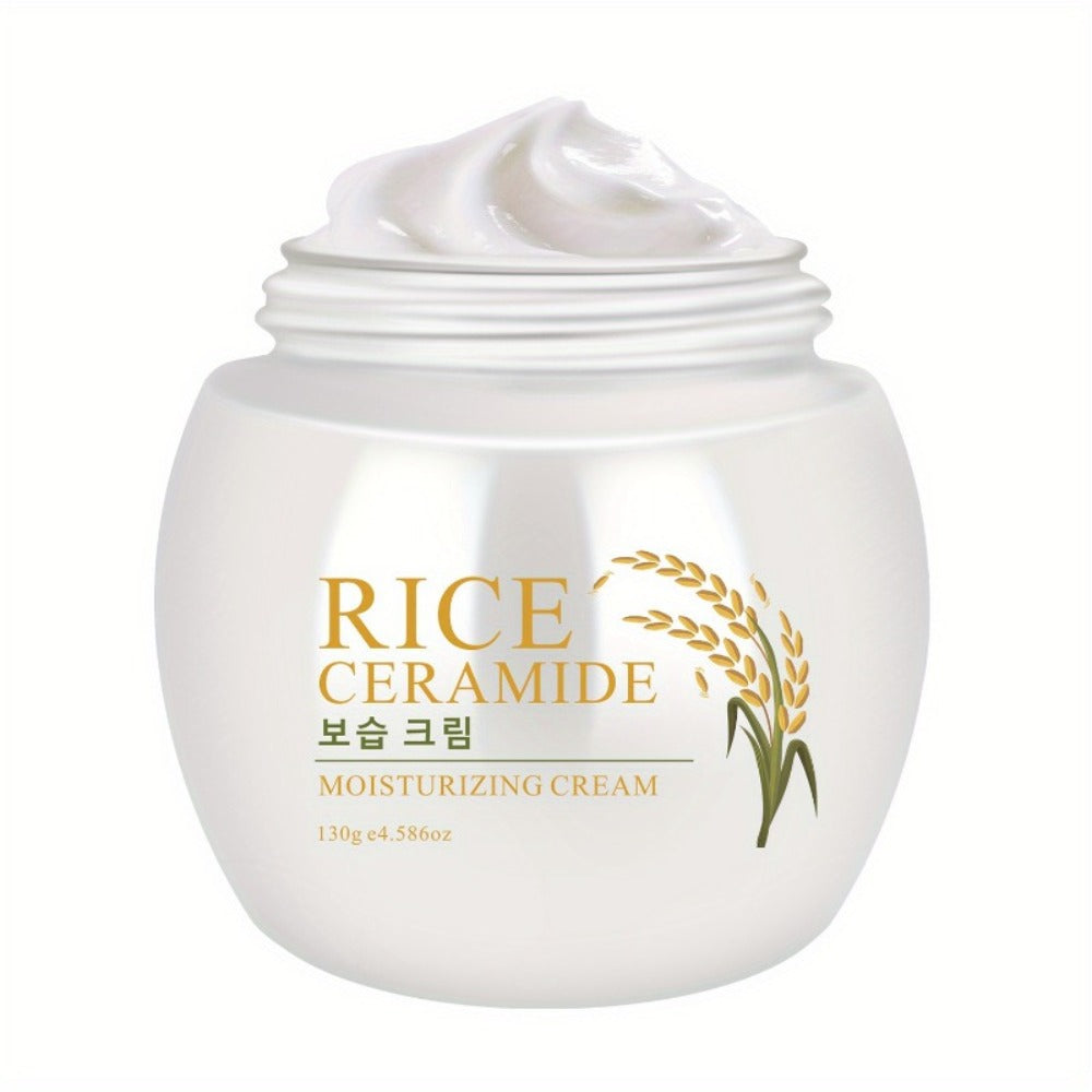 Face Cream Rice Ceramide 130g Formula with Hyaluronic Acid, Glycerin and Day or Night Moisturizing Use