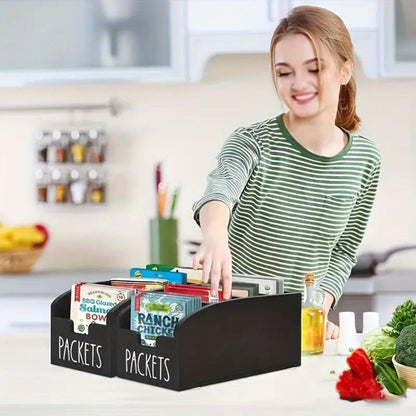Stepped Packet and Spice Organizer in Black or Brown with One- or Two-Piece Checkout Options
