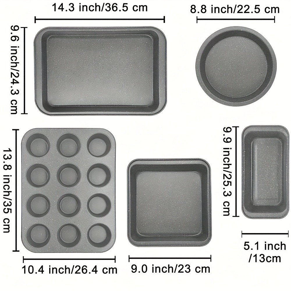 Mixed-Color Bakeware Set with 2–18 Pieces, Cake and Muffin Pans, Trays, Racks and Tools Pictured