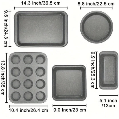 Mixed-Color Bakeware Set with 2–18 Pieces, Cake and Muffin Pans, Trays, Racks and Tools Pictured