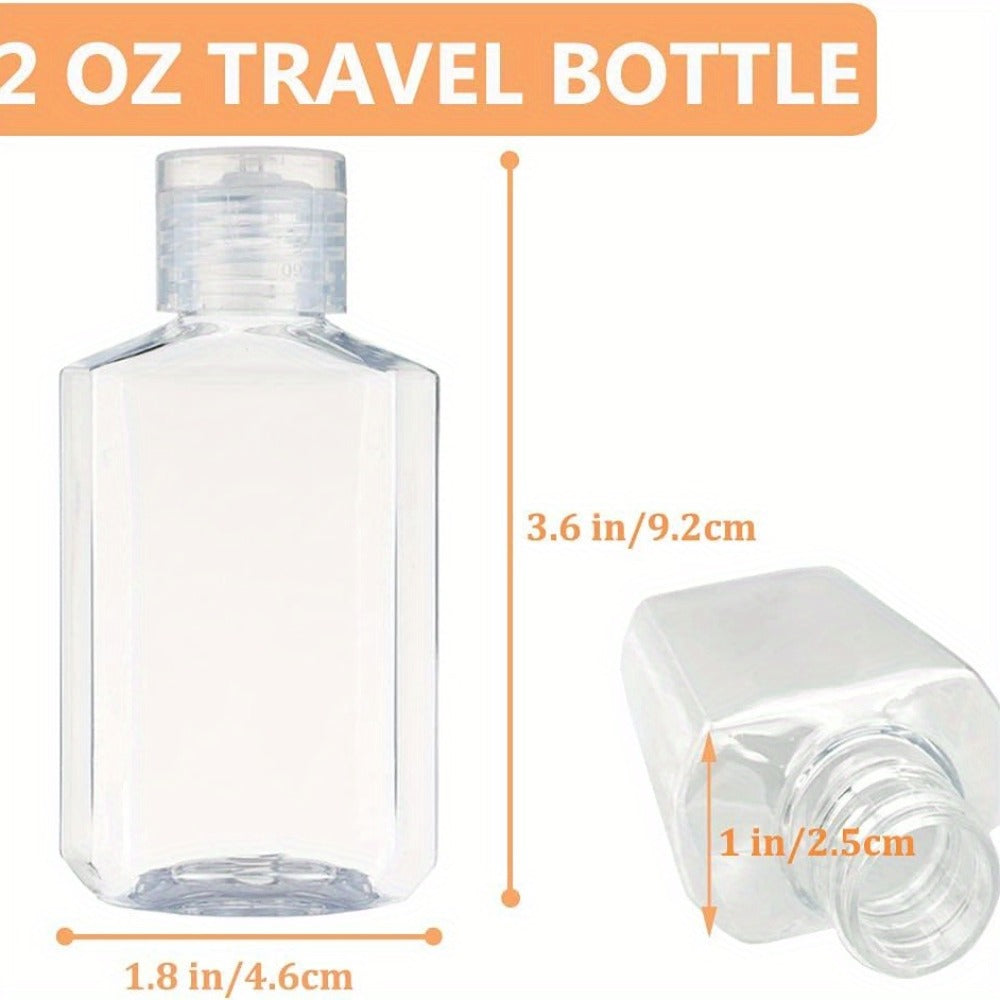 40-Pack 60 ml Clear Travel Bottles with Flip Caps for Shampoo, Conditioner, Soap and Lotion
