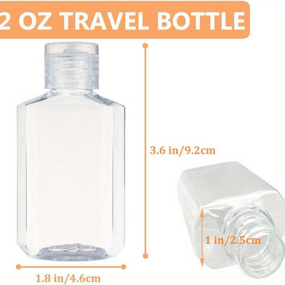 40-Pack 60 ml Clear Travel Bottles with Flip Caps for Shampoo, Conditioner, Soap and Lotion