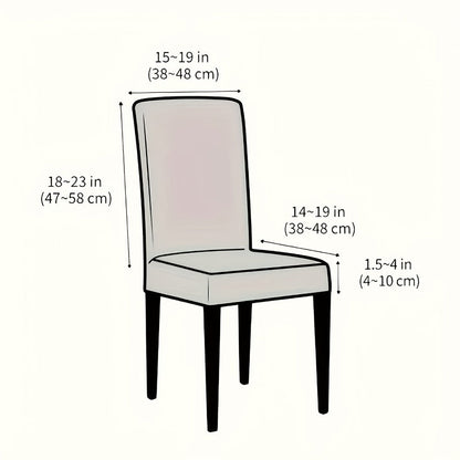 Chair Cover Set of 4 or 6 Stretch Jacquard Dining Slipcovers in Nine Available Color Choices