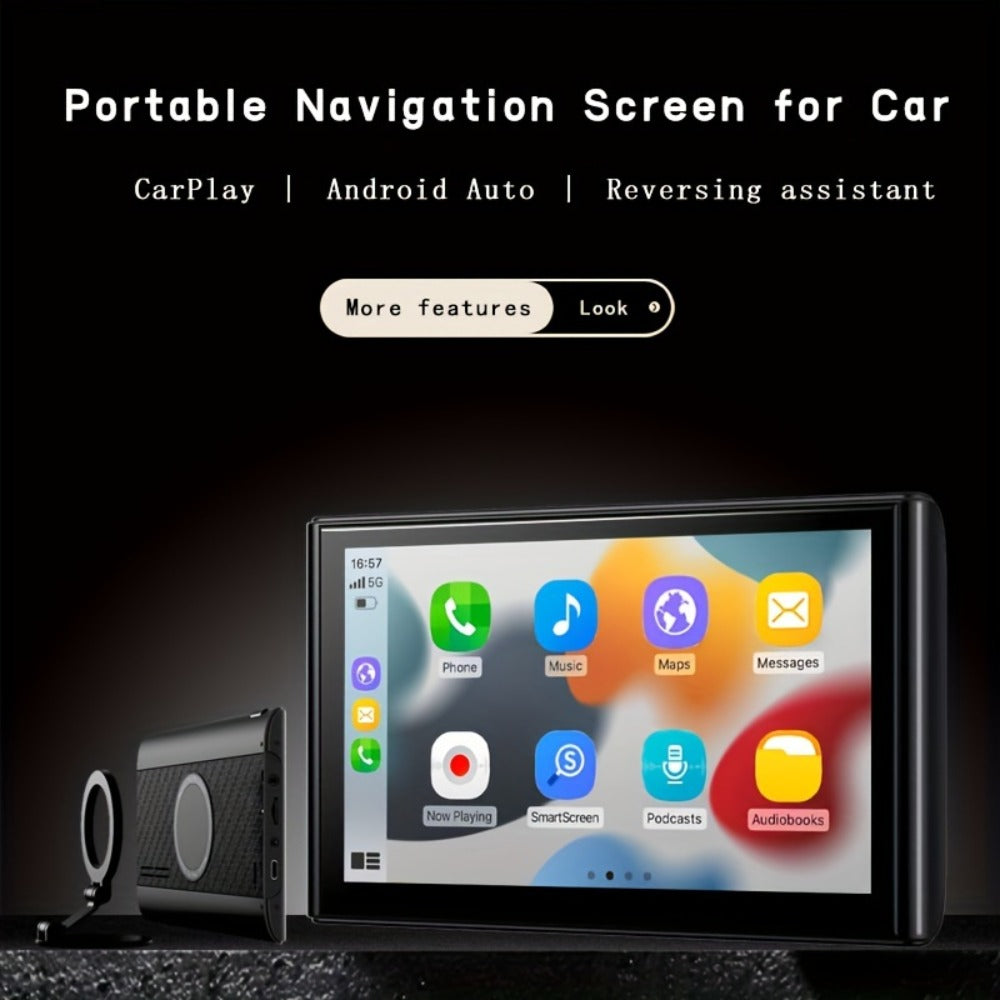 Portable Car GPS Navigation 8" - Wireless CarPlay & Android Auto, HD Touchscreen, Magnetic Mount, Mirror Link, FM Radio, AUX/USB/TF, Backup Camera Included