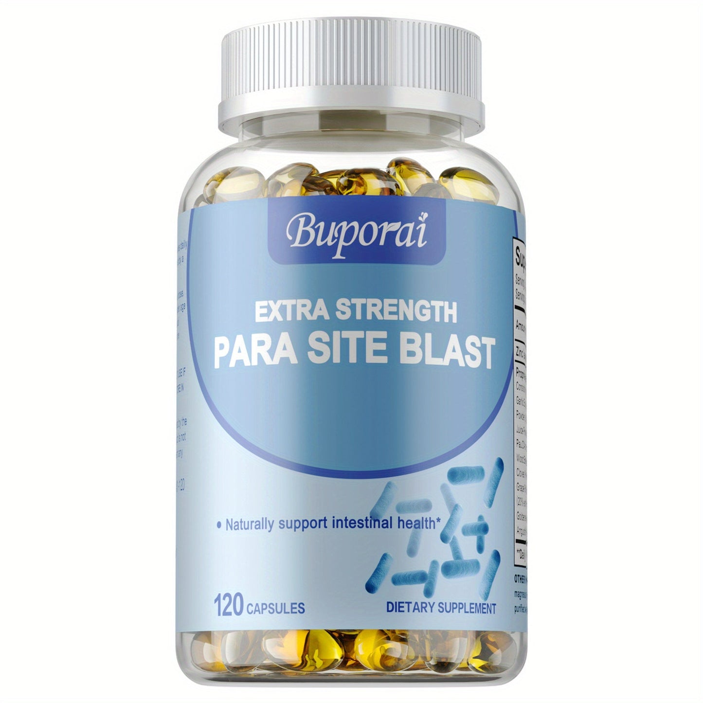 Herbal Supplements with Buporai Label, Black Walnut Wormwood Garlic and Cranberry Capsules, 120 Count