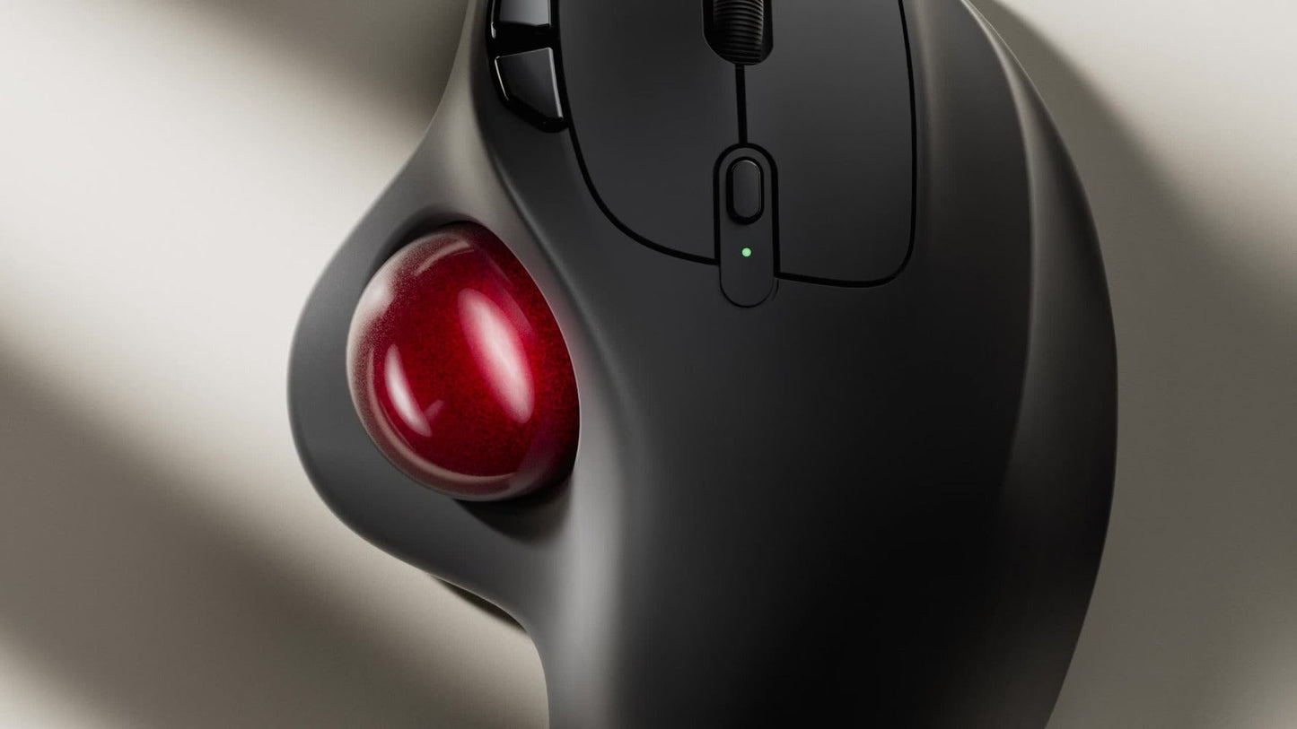 Wireless Trackball Mouse Rechargeable Ergonomic Thumb Control 3 Device Connection 2.4G USB Receiver Bluetooth 4 DPI Settings Precise Smooth Tracking Compatible with PC Laptop Mac Windows