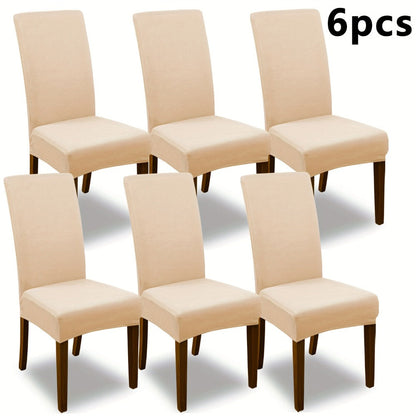 Chair Cover Set of 4 or 6 Stretch Jacquard Dining Slipcovers in Nine Available Color Choices