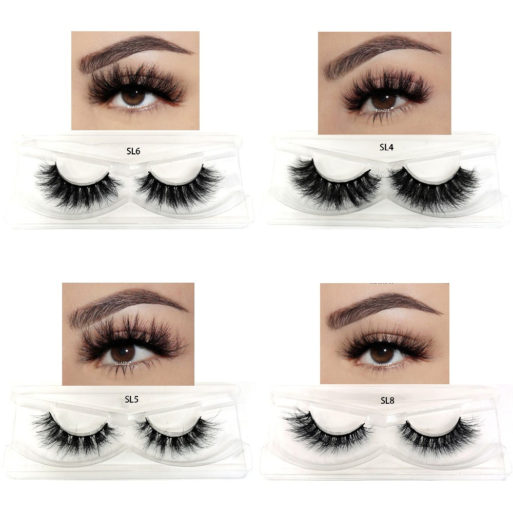 DD Curl False Eyelashes Multipack with 20 Pairs across Five Mixed Styles in Glitter-Top Round Cases