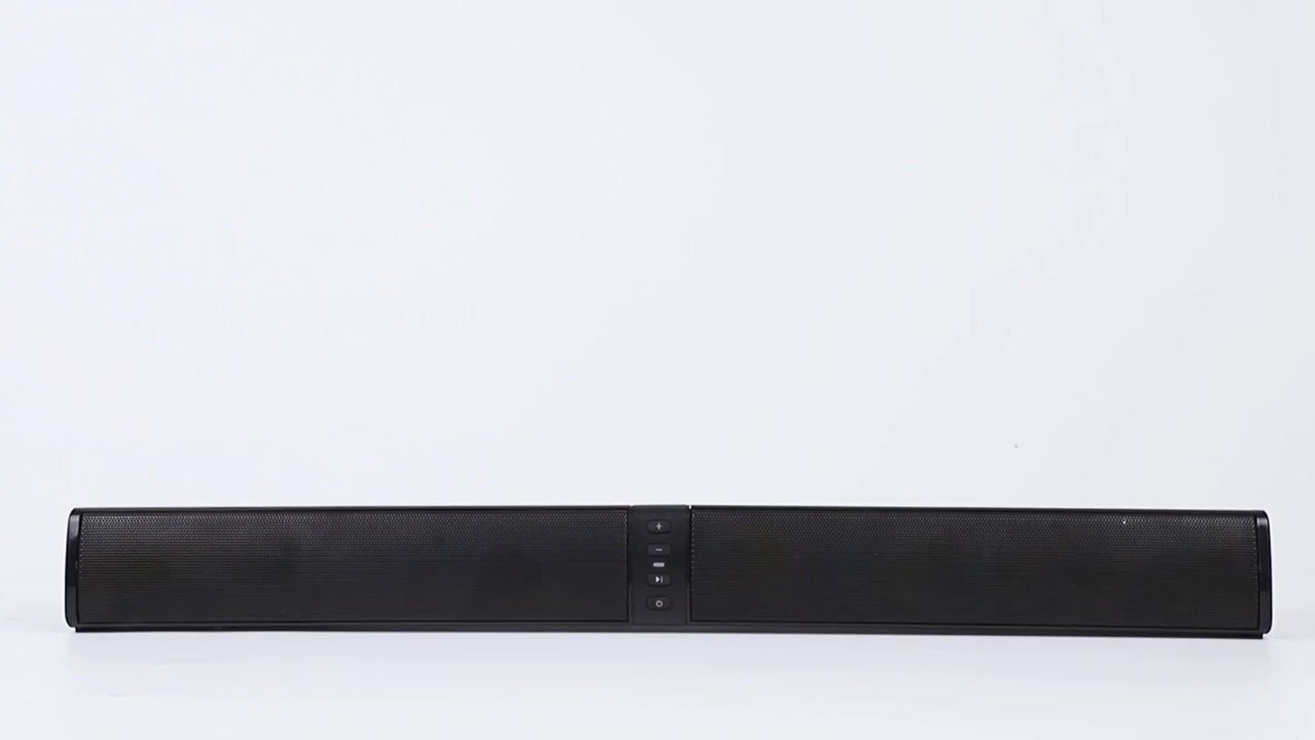 Detachable 21.65-Inch TV Soundbar with TF, AUX, USB and RCA Inputs, FM Radio and Black Finish