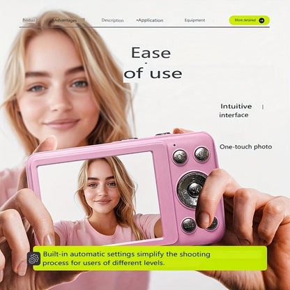 Digital Camera W810 with 64MP Capture Marking, 1080P Video, 16X Digital Zoom, 2.4-Inch Screen and 32GB Card