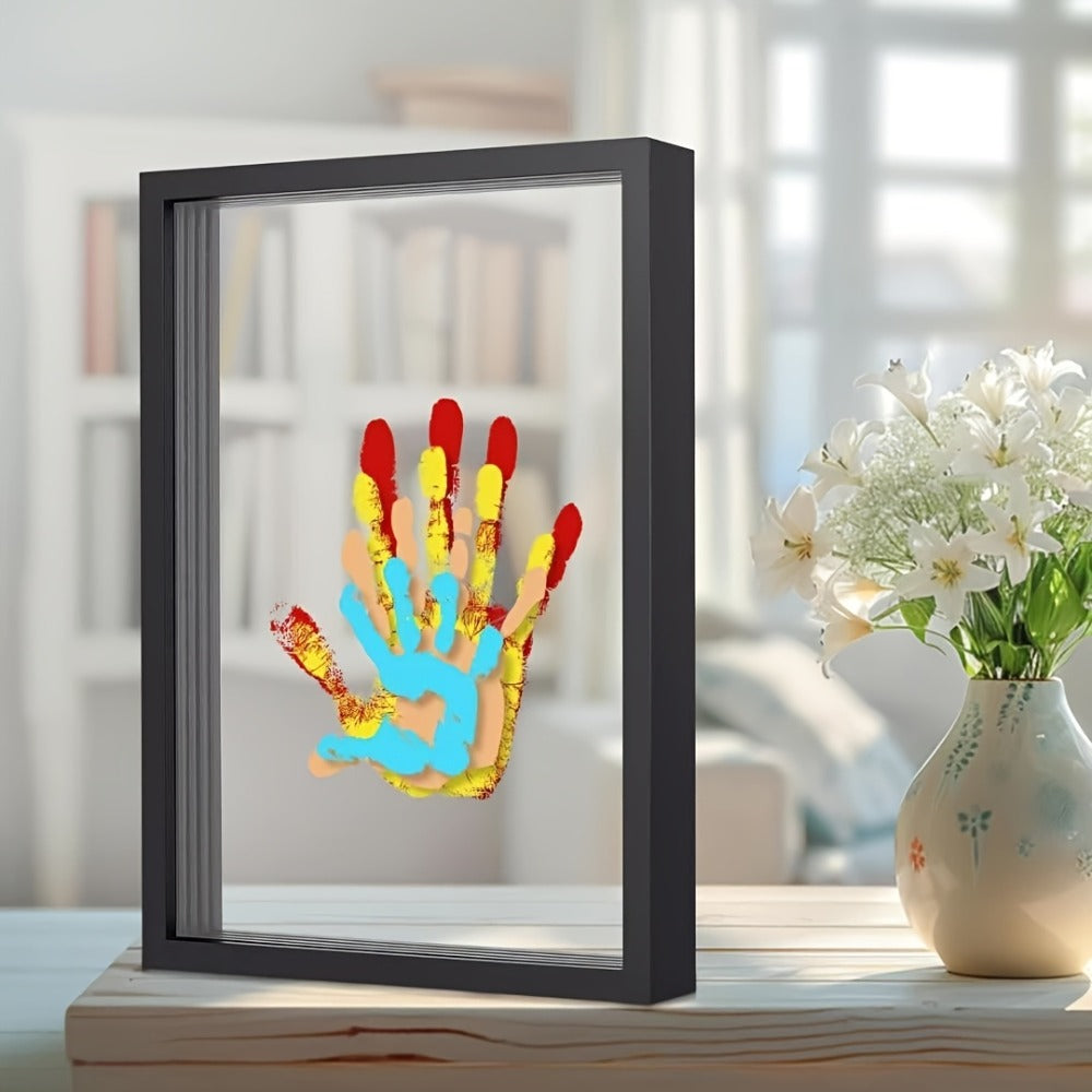 Family Handprint Kit with 4 Slots & 6 Colors – Memory Frame Keepsake Gift