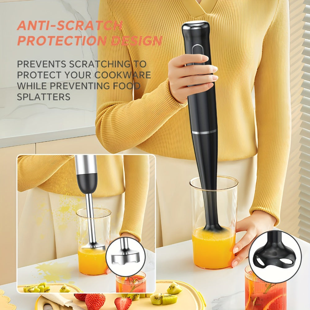 Corded Immersion Blender with Stainless-Steel-Look Blending Head, Two Controls and 38cm Height