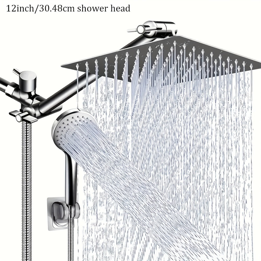 Rainfall and Handheld Shower Combo Sets with 8, 10 or 12-Inch Head Options in Chrome or Black