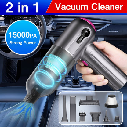 Cordless Car Vacuum Cleaner USB Rechargeable – Powerful Handheld Vacuum with Blow & Suction, Multiple Accessories for Car, Home, Office & Outdoor Use, Portable Strong Suction Auto Vacuum