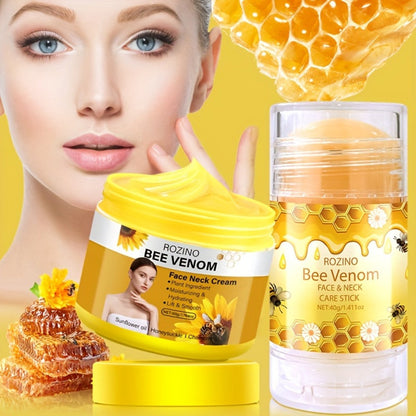 4-Piece ROZINO Bee-Themed Skincare Gift Set with Face and Body Containers in 40g, 50g and 150g Sizes