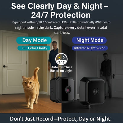 Indoor Security Camera with Built-In AP Hotspot, Color Night Vision, Two-Way Audio and Four Model Options