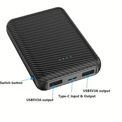 20000mAh Fan Vest Power Bank 5V 3A USB-C Portable Battery Pack for Cooling Fan Jacket Vest – Dual-Use External Charger for Outdoor Work, Construction, Summer Heat Relief, Hiking & Warehouse