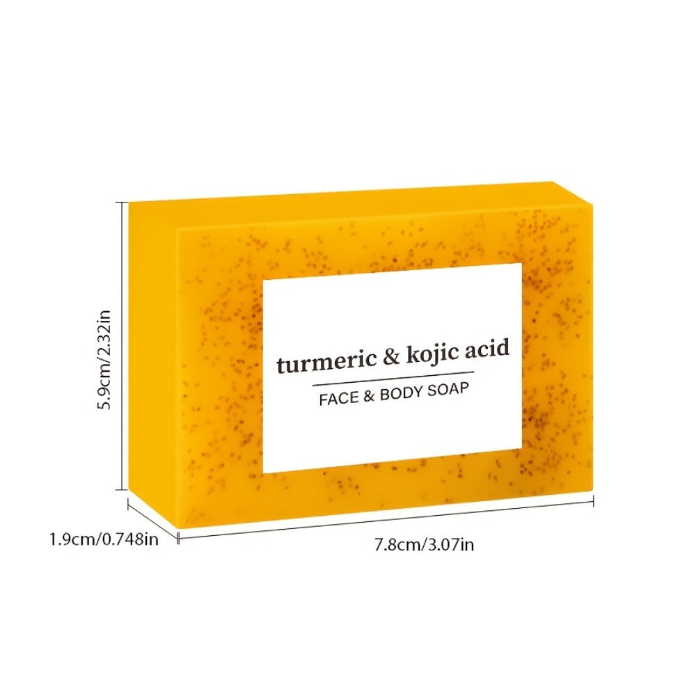 Handmade Turmeric Lemon Soap Bar Set Natural Exfoliating Face Body Cleansing Oil Control Alcohol Free with Lathering Screens 6 / 12pcs