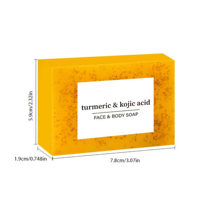 Handmade Turmeric Lemon Soap Bar Set Natural Exfoliating Face Body Cleansing Oil Control Alcohol Free with Lathering Screens 6 / 12pcs