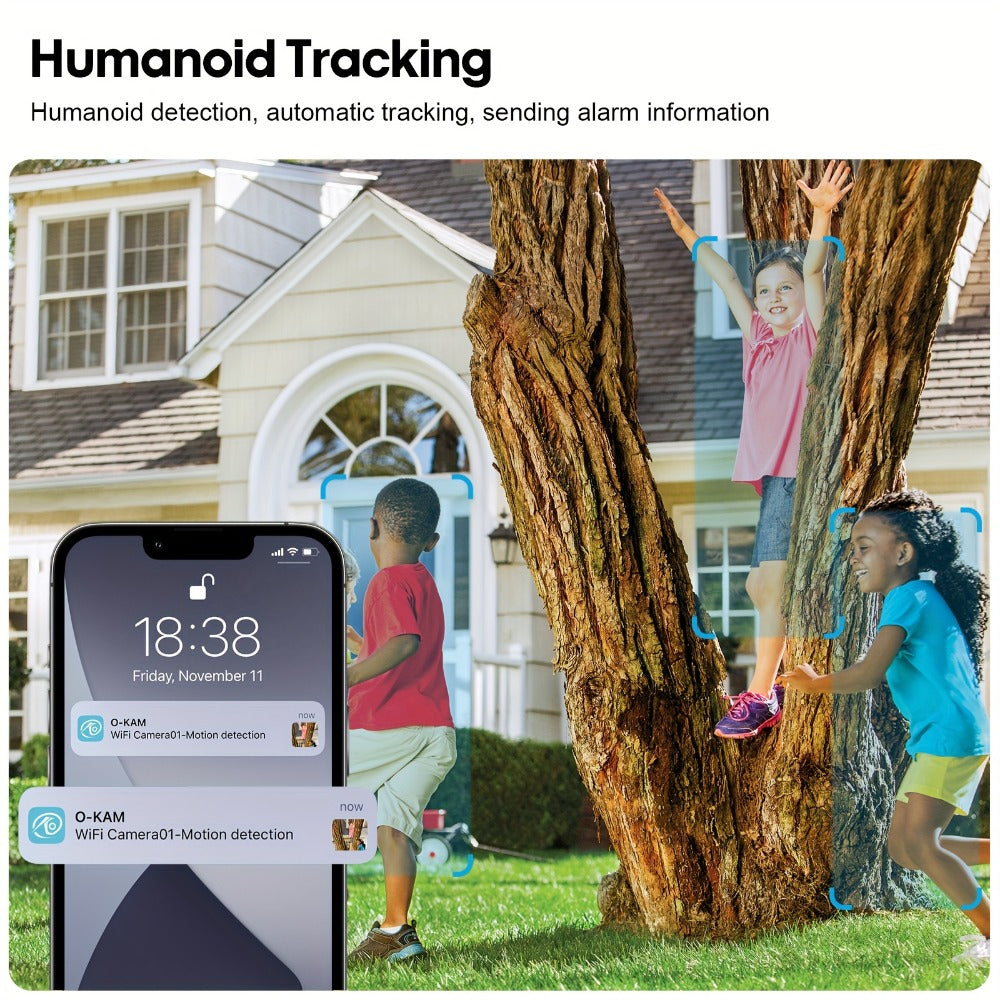 Security Camera Dual-Lens Solar Model with PIR Detection, Two-Way Audio, Spotlight Alarm and TF Card Options