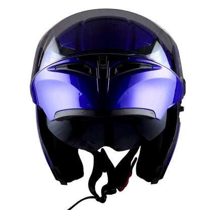 Motorcycle Modular Full Face Helmet Flip Up Dual Visor Inner Smoked Shield Lightweight Aerodynamic Thermoplastic Shell Removable Washable Interior for Men Women, Multiple Colors S M L XL
