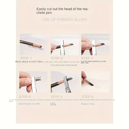 Four-Color Wood Eyebrow Pencil Set with Sharpened Brown-Tone Tips, Spoolie Ends and Approx. 20 cm Length