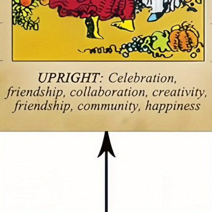 Vintage 78-Card Tarot Learning Deck with Upright and Reversed Keywords Printed on Every Card